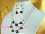 potato pearl jewelry&crystal beads necklace set